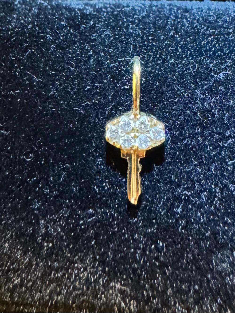 14K Diamond Key Charm